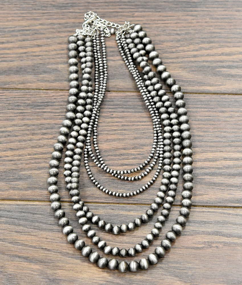 24" Handmade 6-strand Navajo Bead Necklace