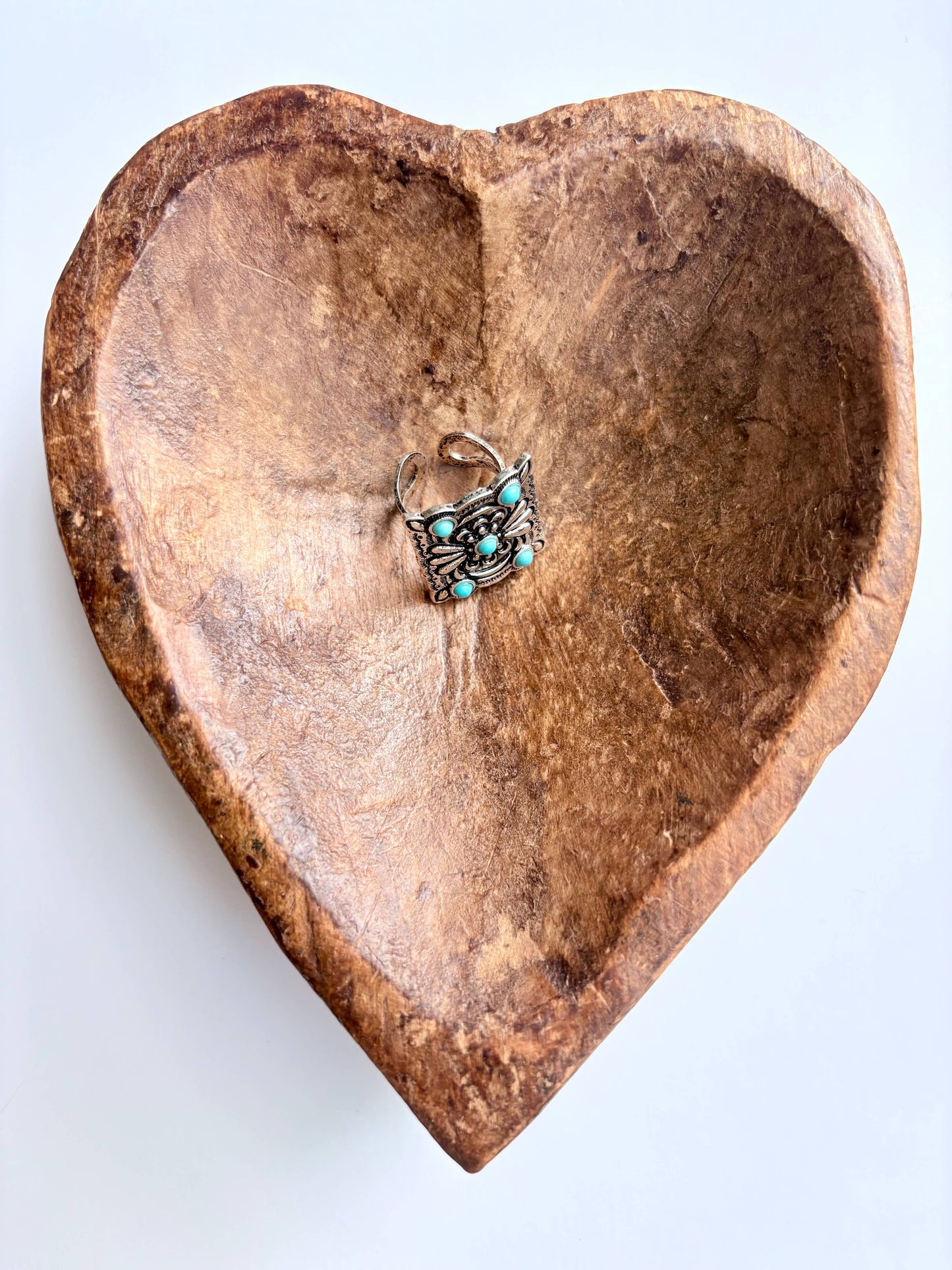 Western Conch Turquoise Stone Concho Adjustable Ring