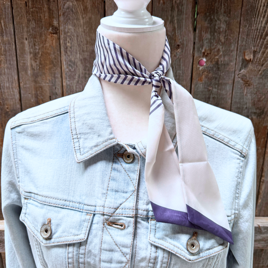 Cream Western Skinny Mini Wild Rag Scarf / Cowgirl Necktie #TW100