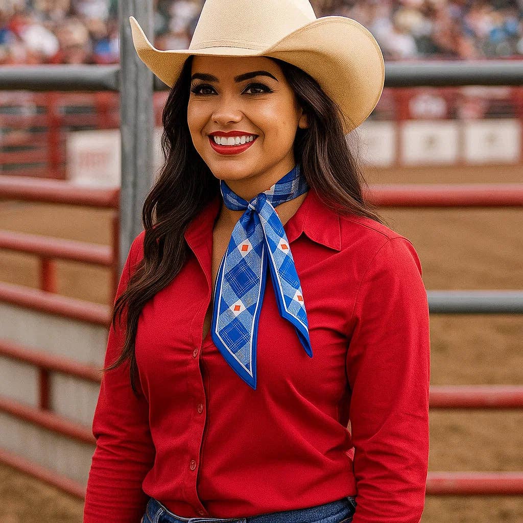 Blue Western Skinny Mini Wild Rag Scarf / Cowgirl Necktie  #TW126