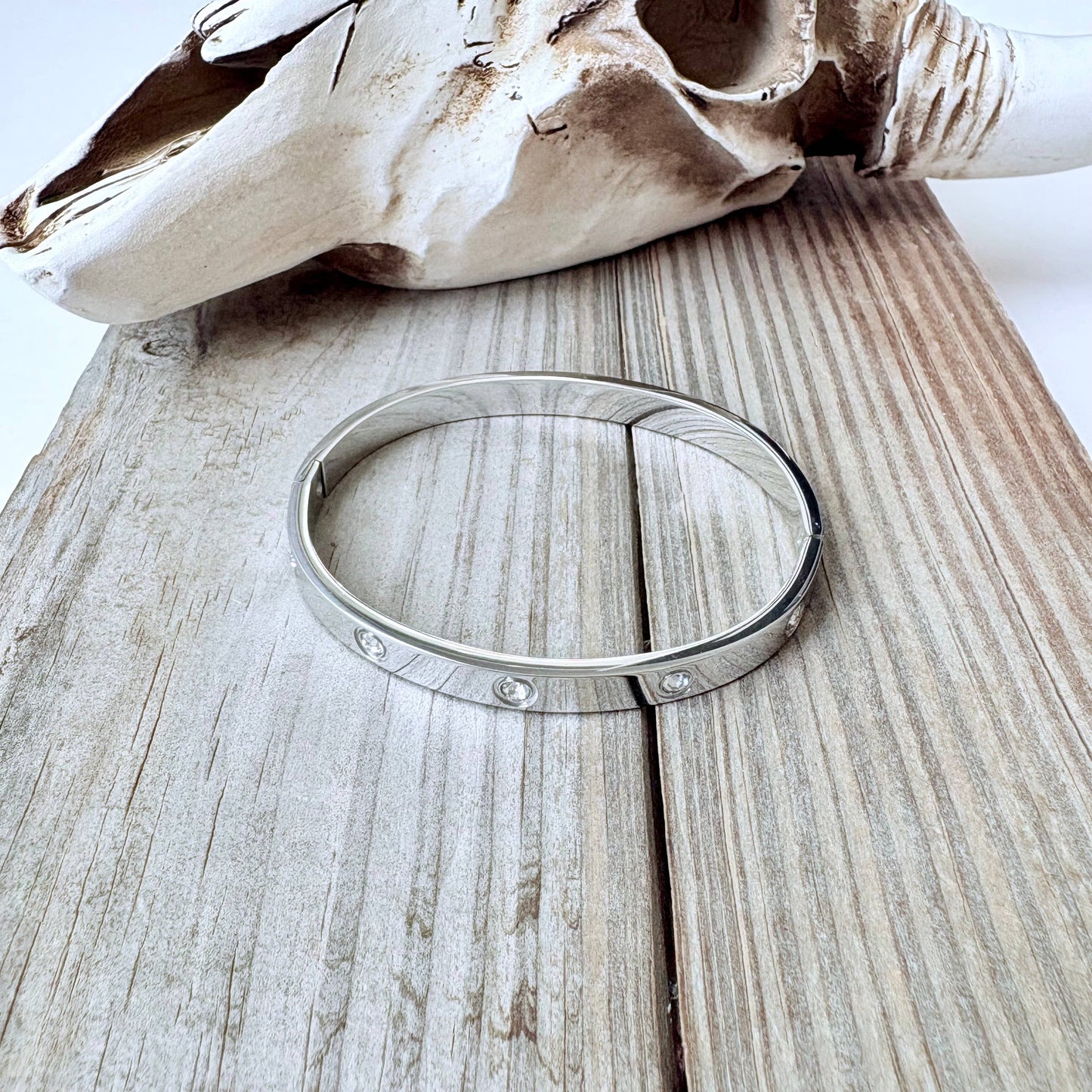 Rhinestone Love Style Bangle Bracelet
