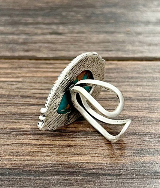 Gemstone, Brass Adjustable Ring