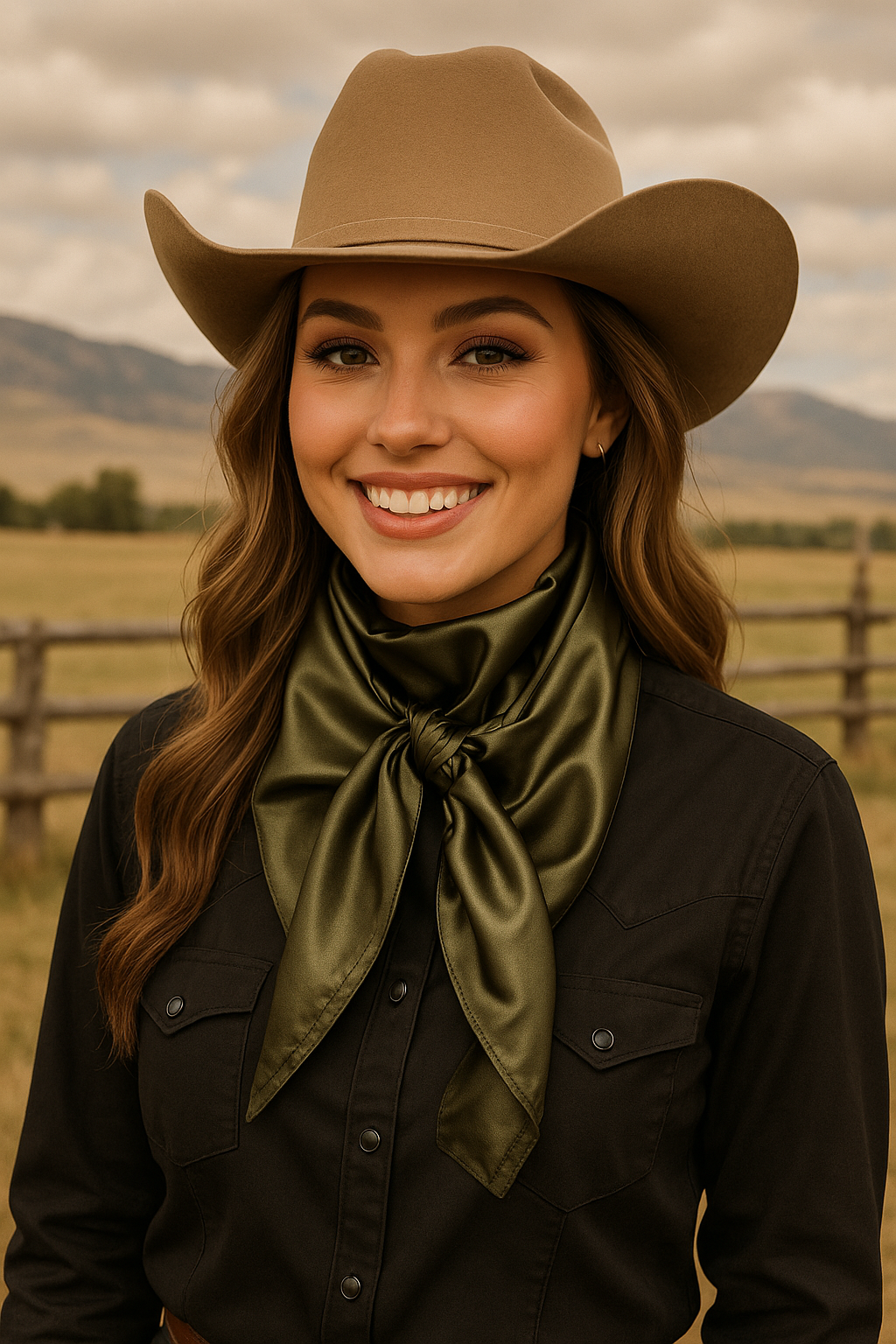 35X35"  Solid Olive Green Wild Rag / Scarf WRS28