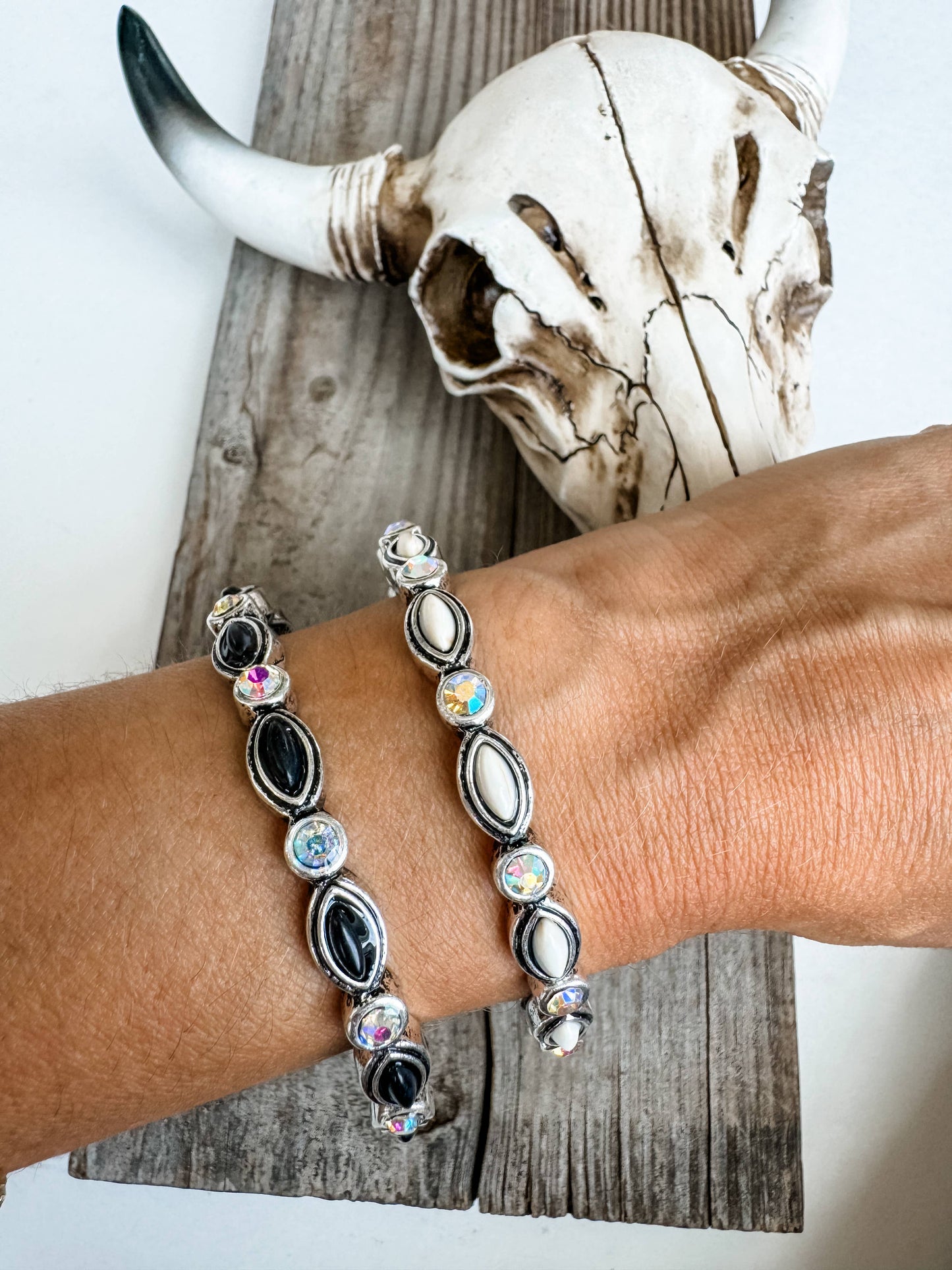 Western Style Stone Stretch Bracelet AB Stone