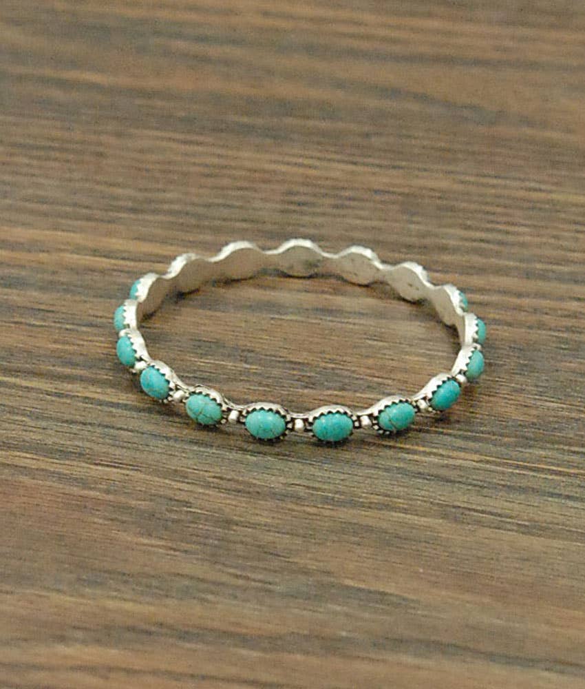 Oval Turquoise Bangle Bracelet