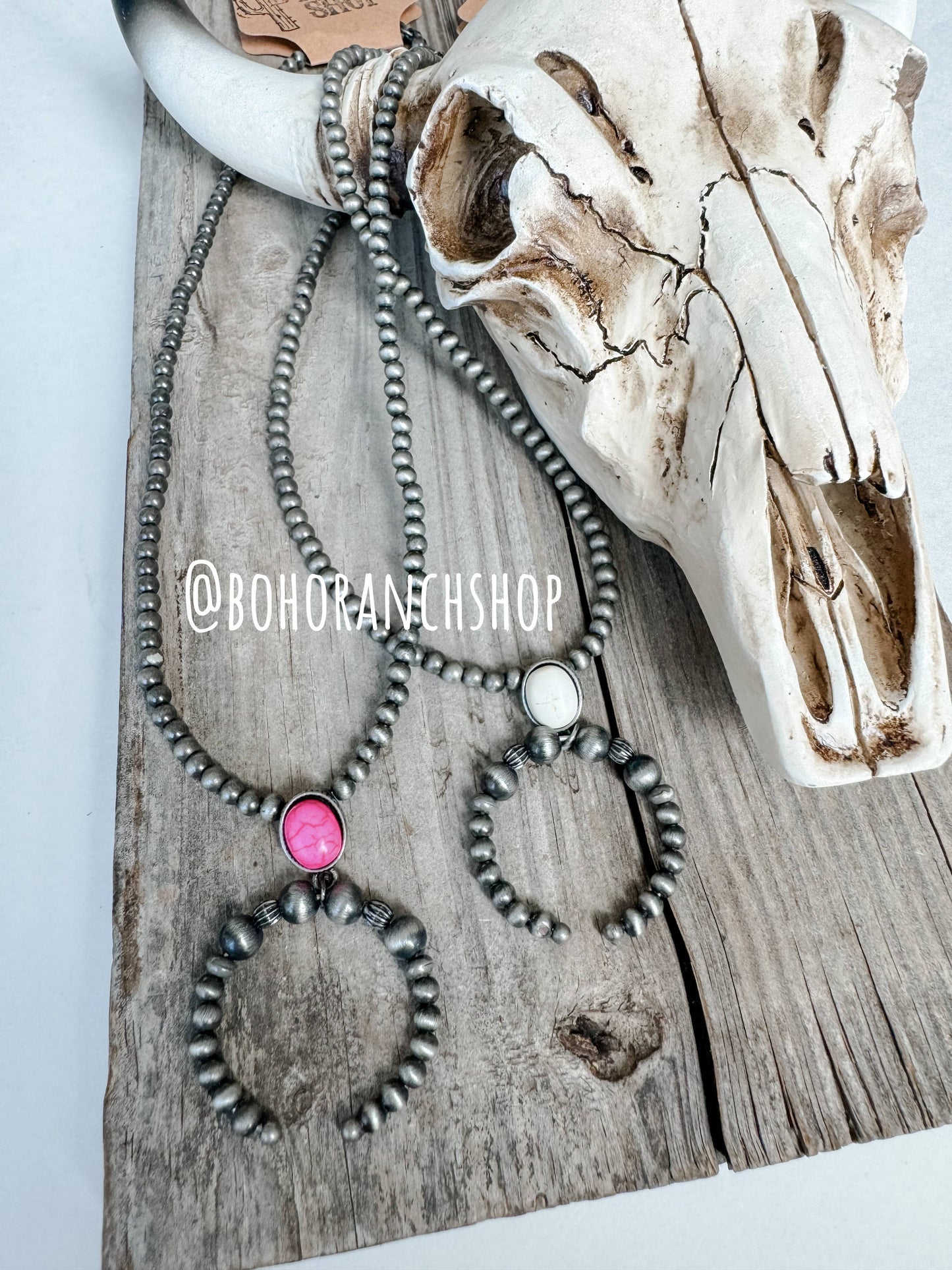 Bead Squash Blossom Pendant Necklace