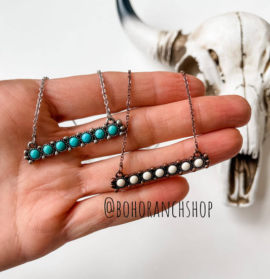 Western Beaded Bar Necklace