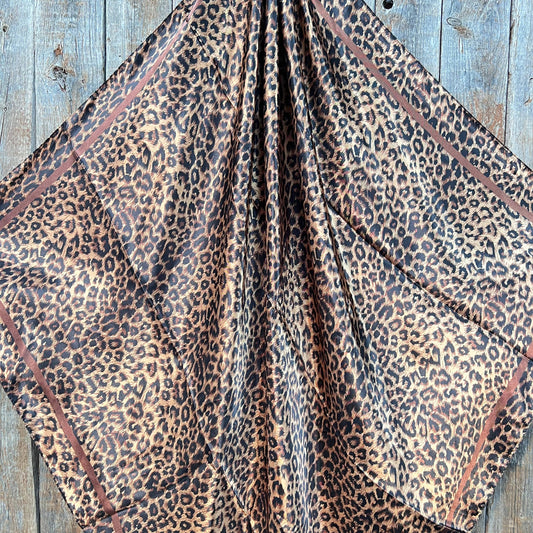 35X35" Brown Leopard Wild Rag/Scarf WR169