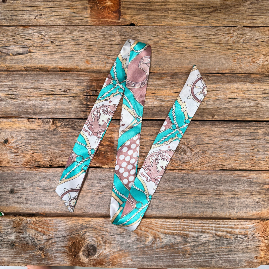Turquoise Western Skinny Mini Wild Rag Scarf / Cowgirl Necktie #TW327