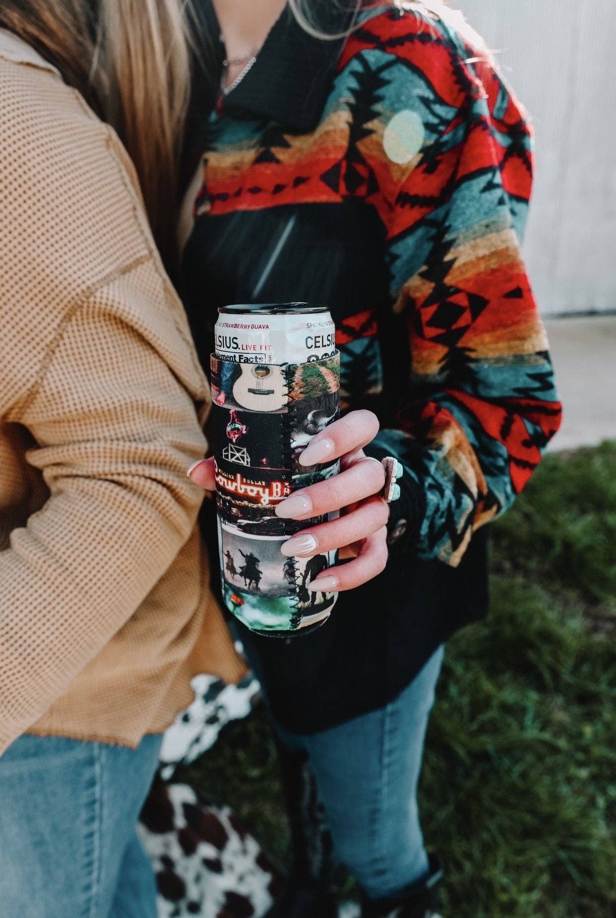 Cowboy Collage Tall Coozie