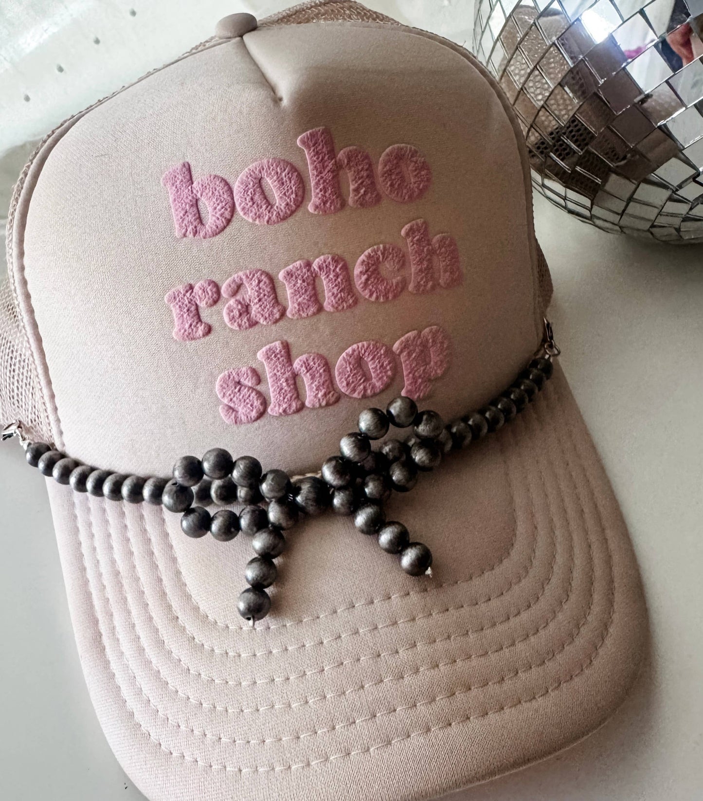 Western Navajo Pearl Coquette Bow Hat Chain Band