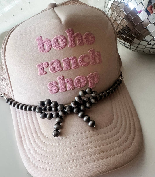Western Navajo Pearl Coquette Bow Hat Chain Band