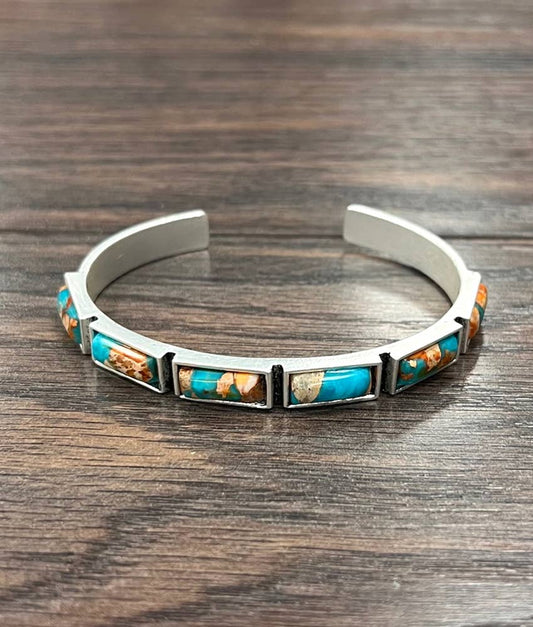 Bar Gemstone Cuff Bracelet