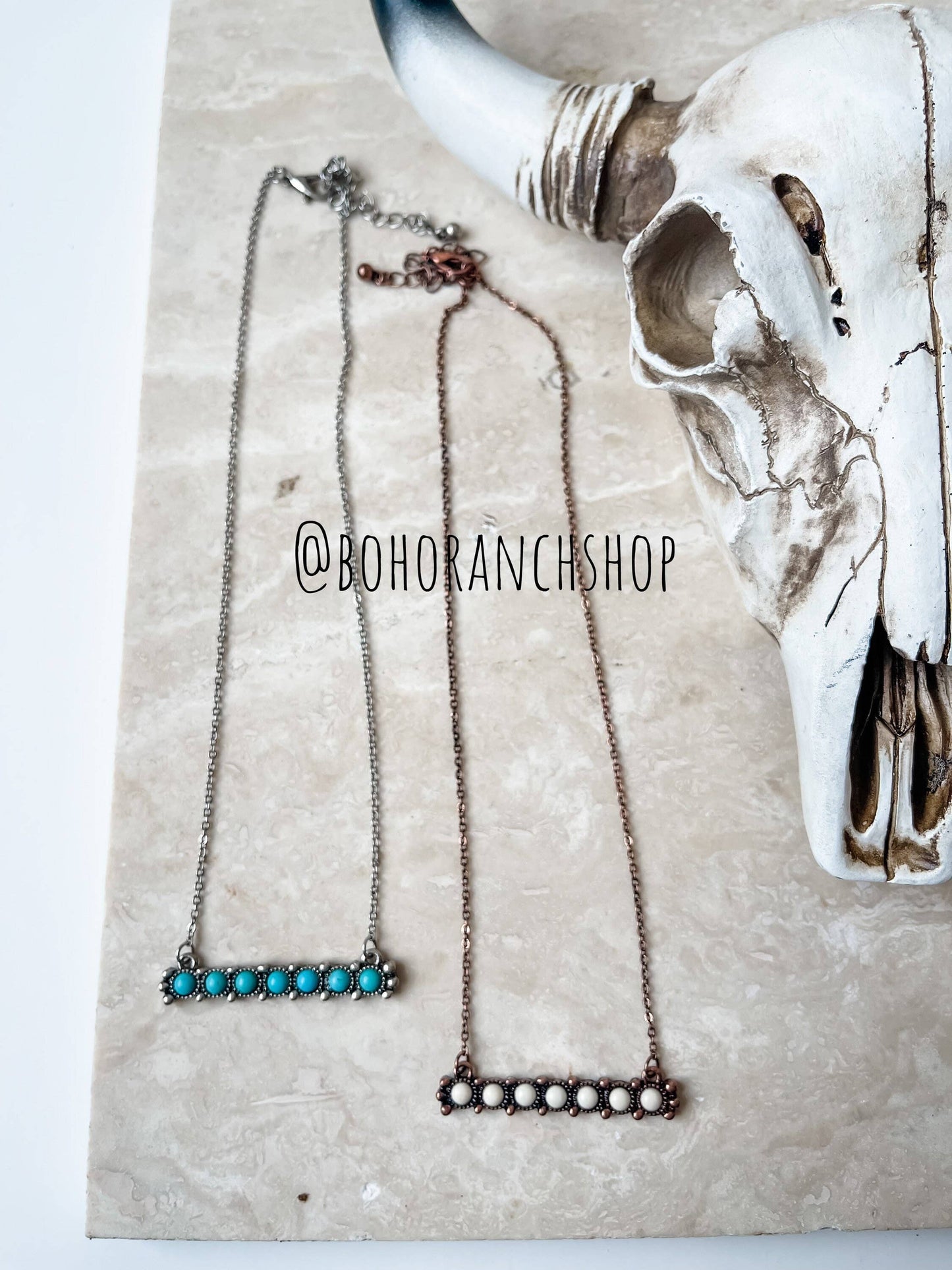 Western Beaded Bar Necklace