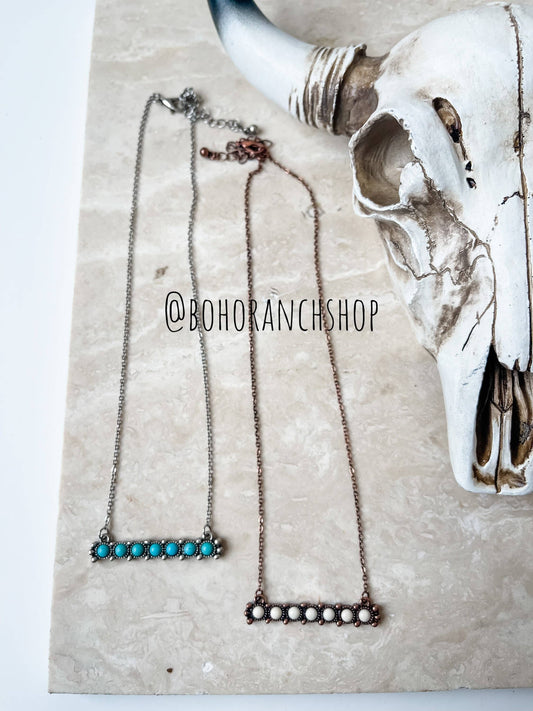 Western Beaded Bar Necklace