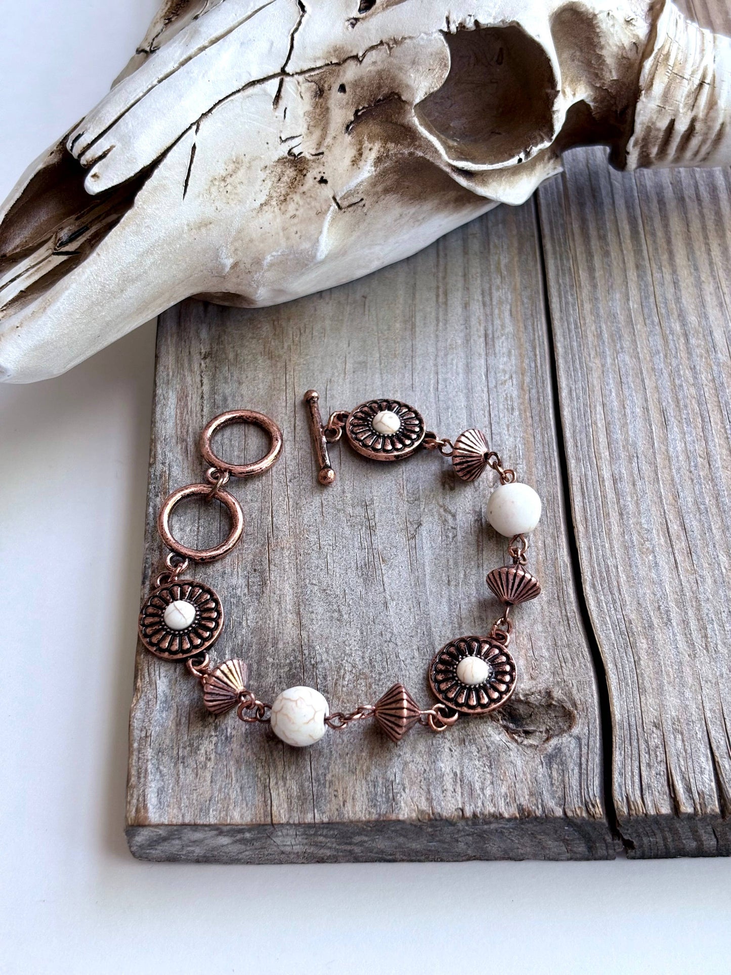 Western Concho Stone Linked Bracelet