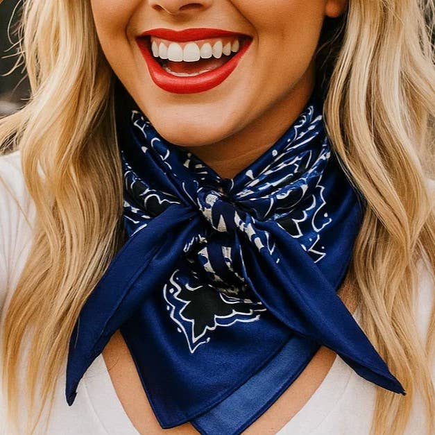 35X35" Blue Paisley Wild Rag / Scarf WR3431