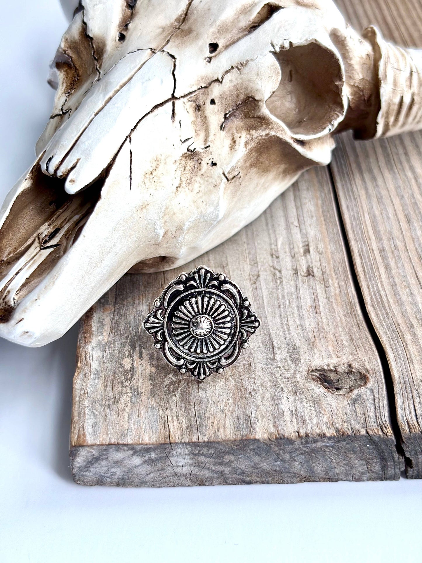 Western Concho Cuff Ring