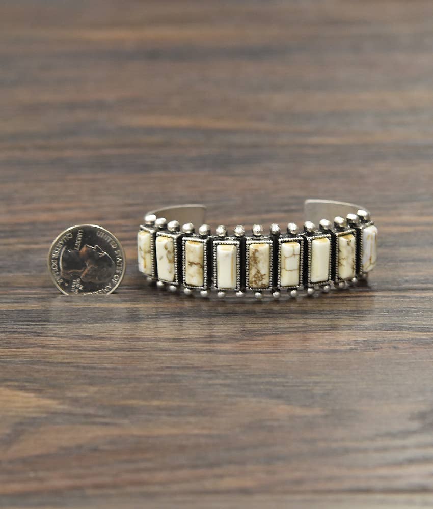 White Turquoise Cuff Bracelet