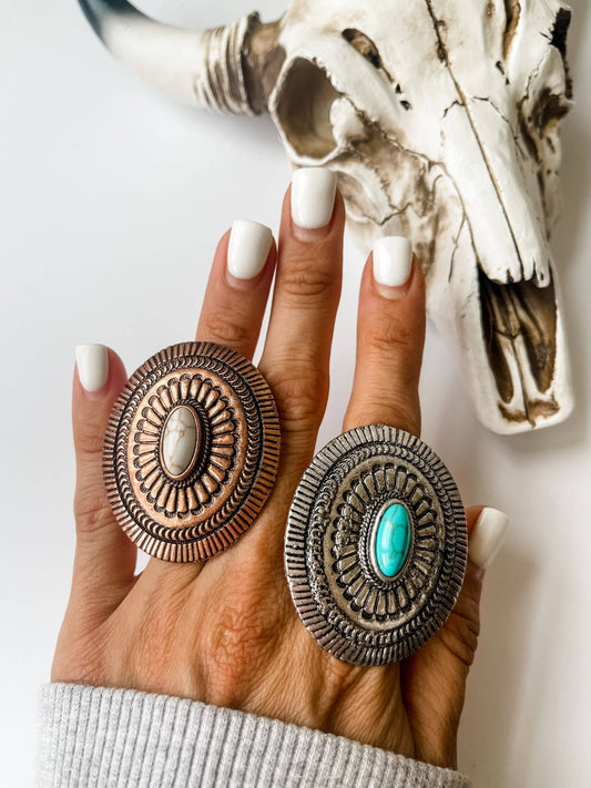 Concho Cuff Ring Western Ring Adjustable