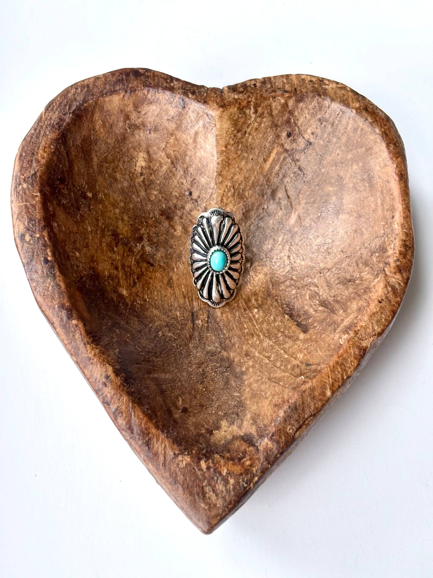 Oval Western Concho Turquoise Stone Cuff Ring