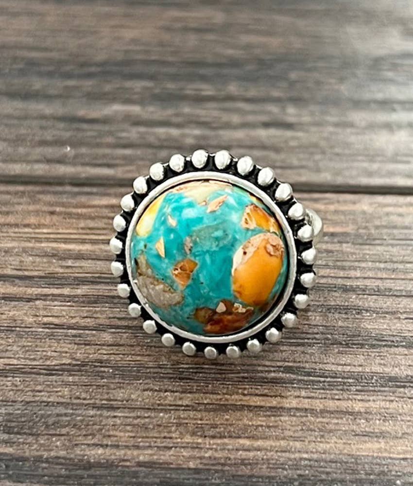 18mm Gemstone Adjustable Ring