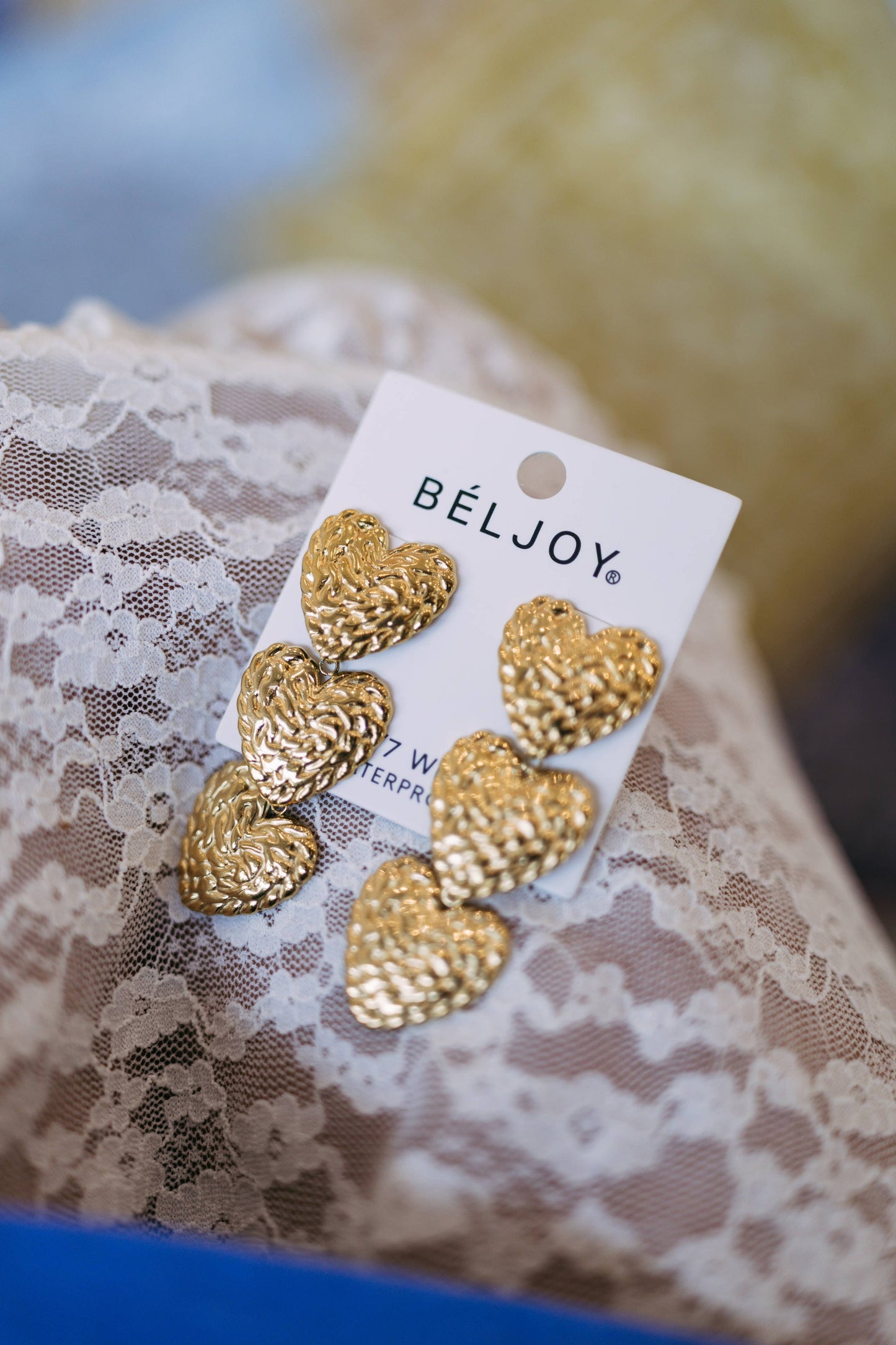 Evian Textured Heart Earrings