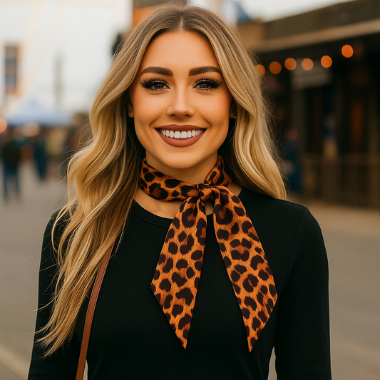 Brown and Black Western Skinny Mini Wild Rag Scarf / Cowgirl Necktie #TW114