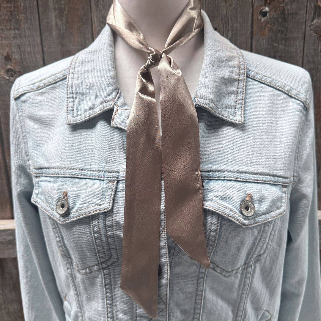 Tan Western Skinny Mini Wild Rag Scarf / Cowgirl Necktie #TW303