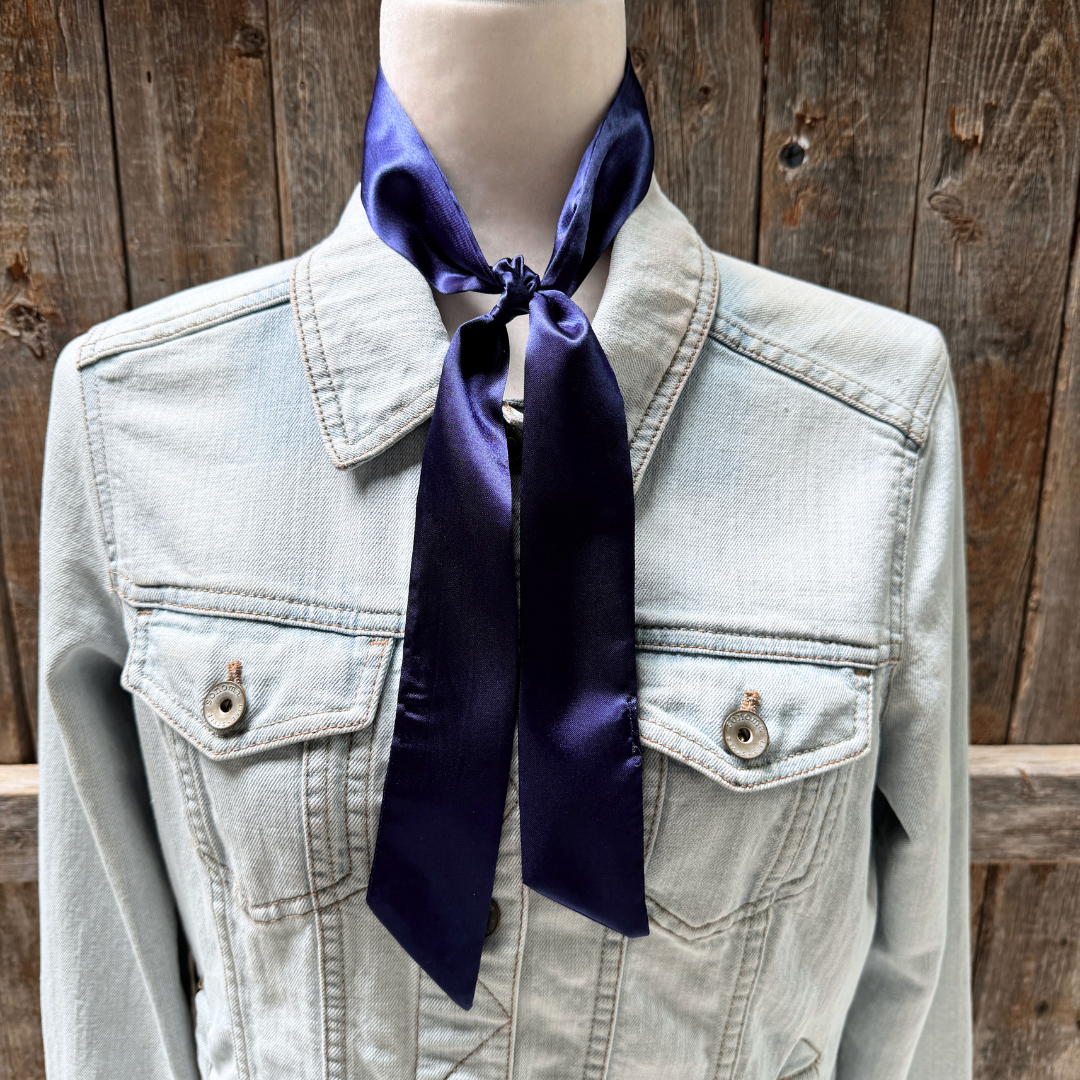 Dark Blue Western Skinny Mini Wild Rag Scarf / Cowgirl Necktie #TW307