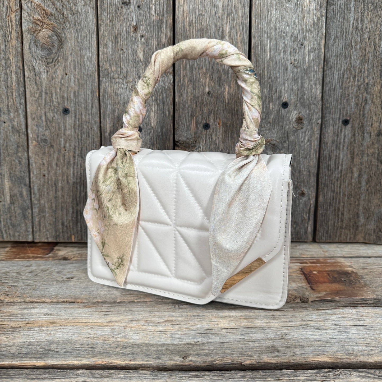 Green and Cream Western Skinny Mini Wild Rag Scarf / Cowgirl Necktie #TW105