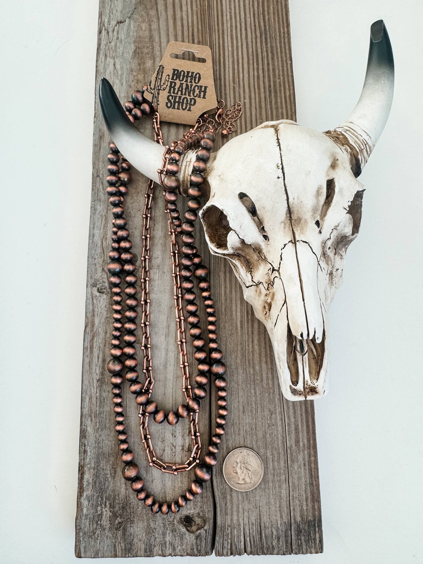 3 Layer Navajo Style Pearl Western Necklace Set