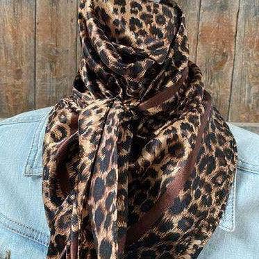 35X35" Brown Leopard Wild Rag/Scarf WR169
