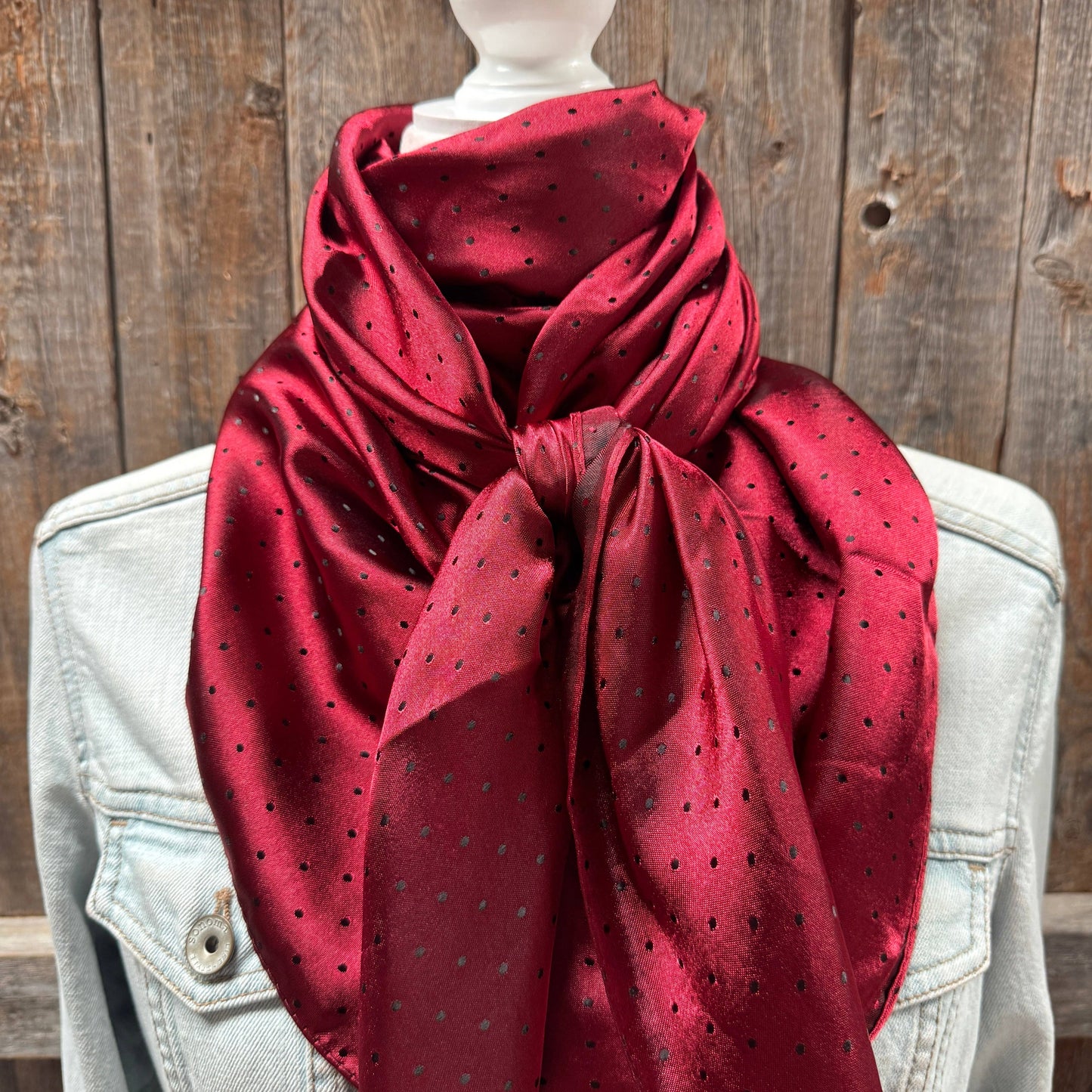 42X42" Burgundy Jacquard XL Wild Rag / Scarf WR3500