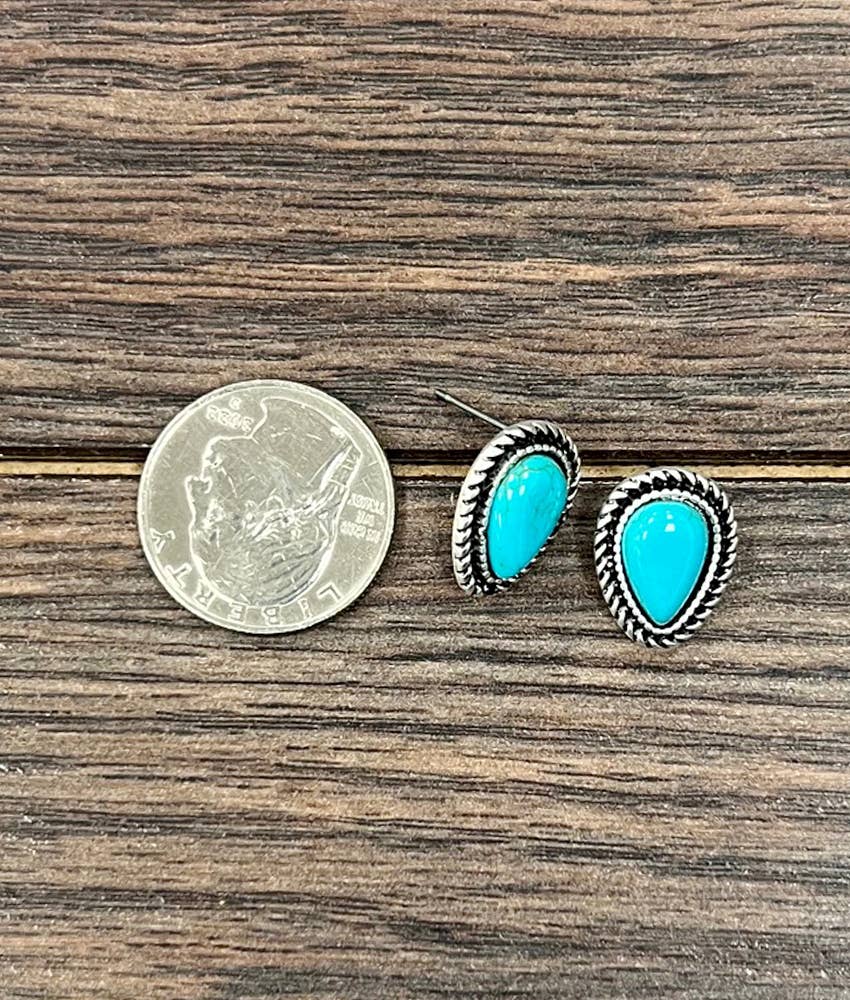 12mm Drop Stone Stud Earrings