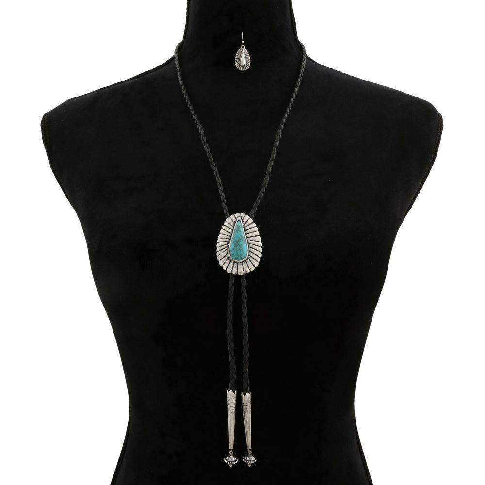 Western Cord Necklace /Earring Set