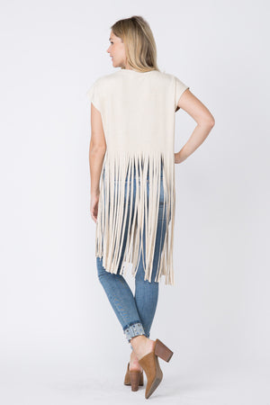 Faux Suede Short Sleeve Top