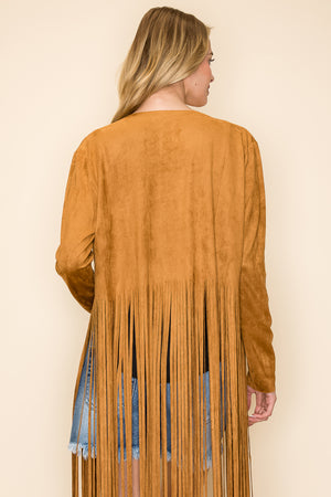 FRINGED LONG SUEDE JACKET