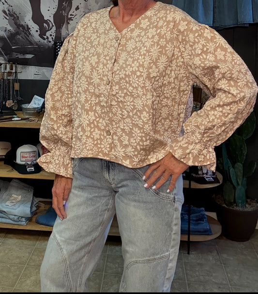 Rodeo Rose Mocha Top