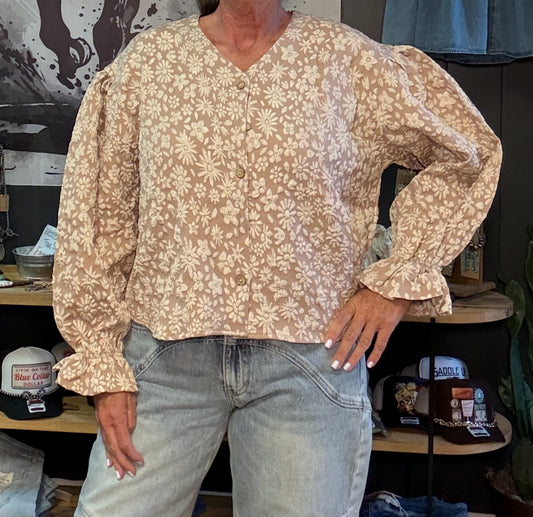 Rodeo Rose Mocha Top