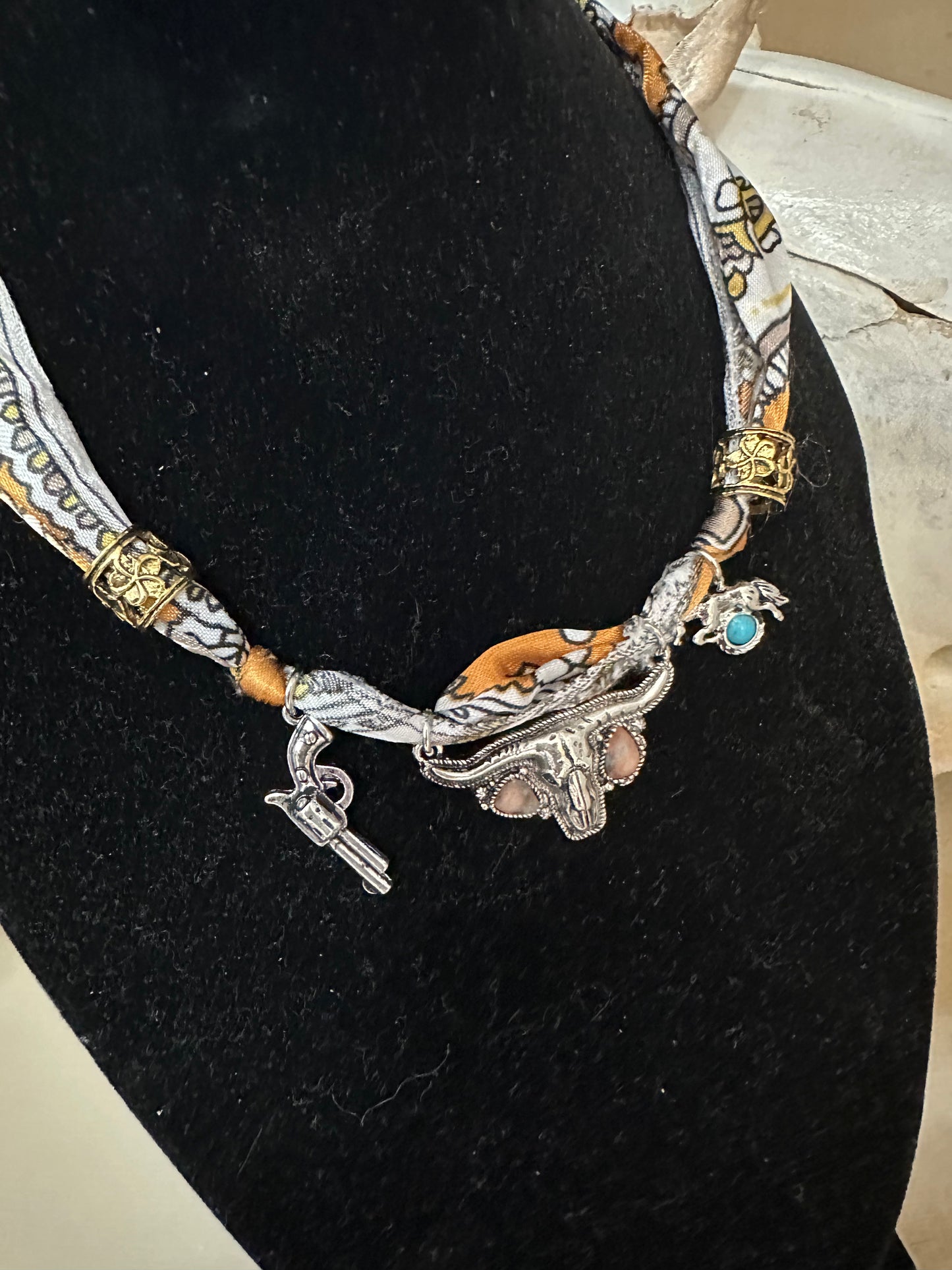 Longhorn Western Bandana Necklace