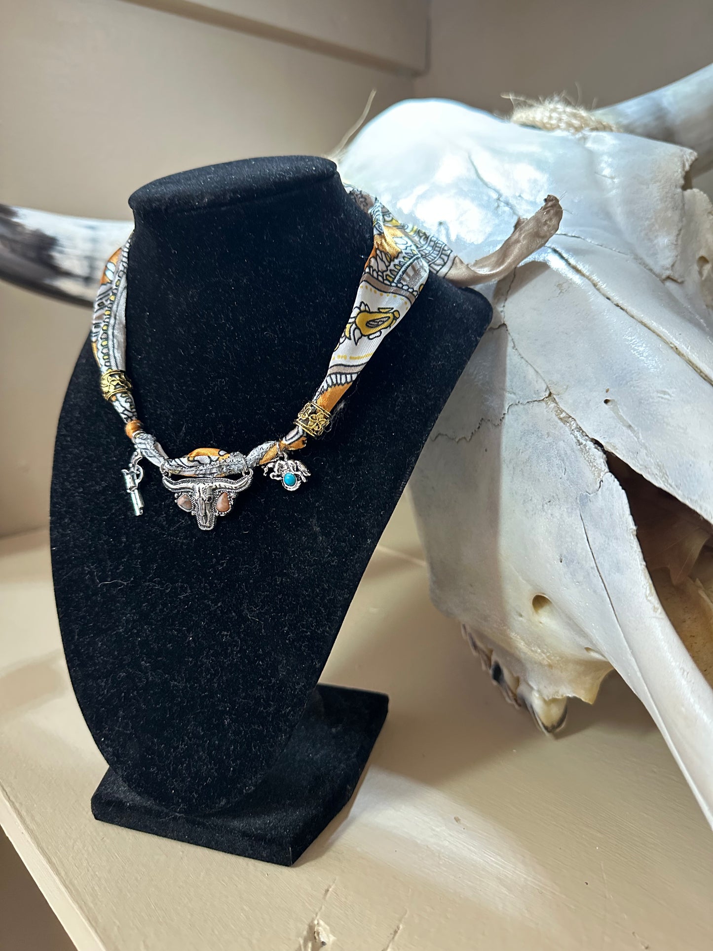 Longhorn Western Bandana Necklace