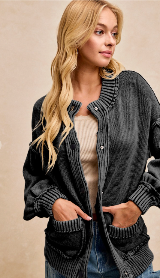 Vintage Olive Slouch Cardigan