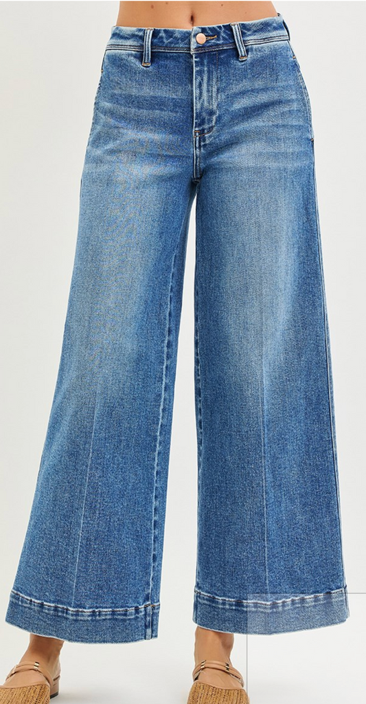 Slouchy Ankle Wide Jeans