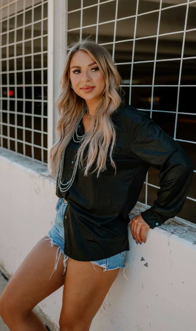 LEATHER LUX BUTTON DOWN