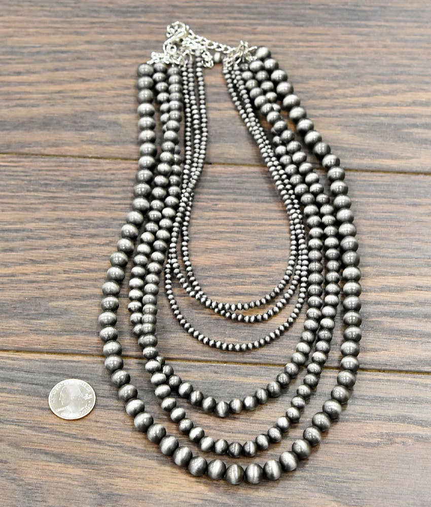 24" Handmade 6-strand Navajo Bead Necklace