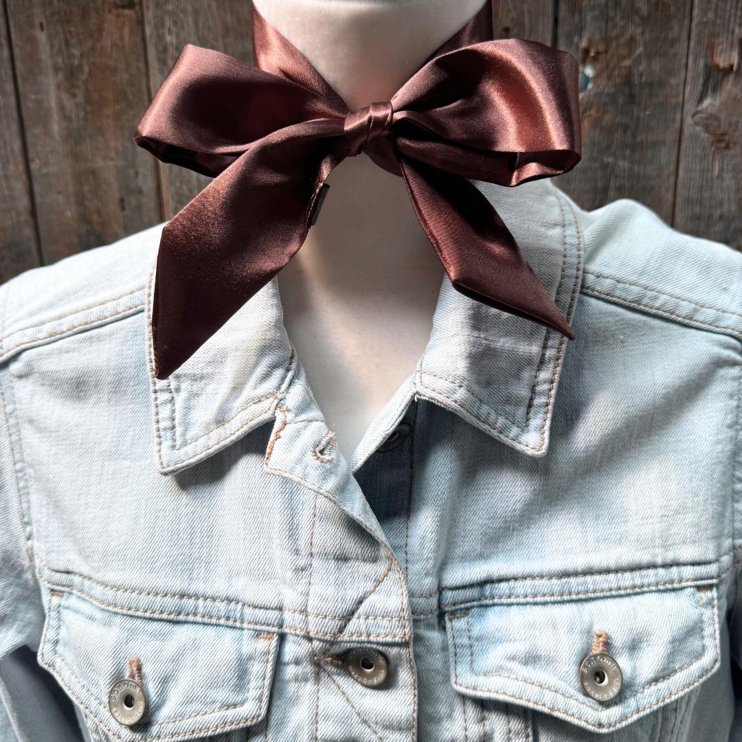 Brown Western Skinny Mini Wild Rag Scarf / Cowgirl Necktie #TW311