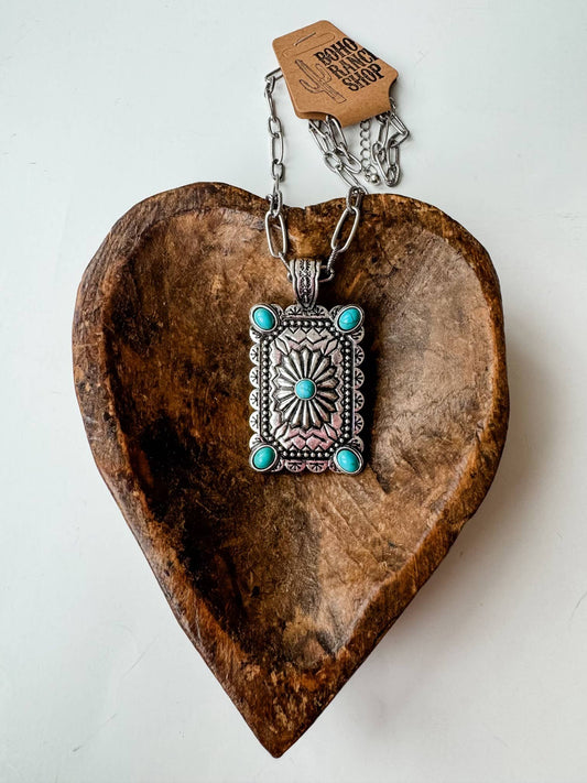 Western Concho Chain Necklace