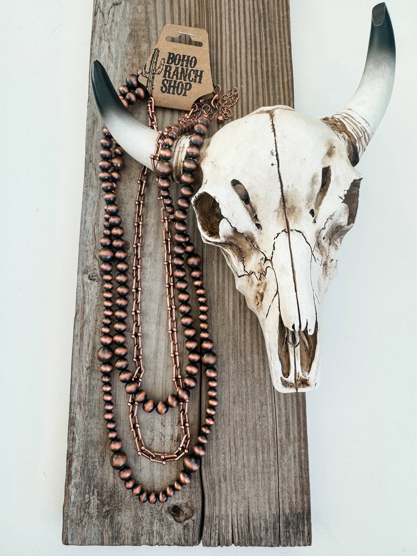 3 Layer Navajo Style Pearl Western Necklace Set