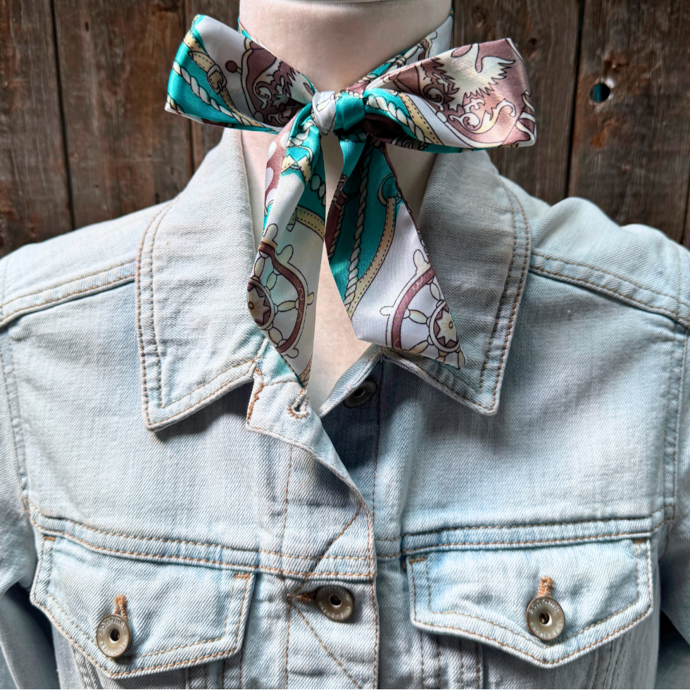 Turquoise Western Skinny Mini Wild Rag Scarf / Cowgirl Necktie #TW327